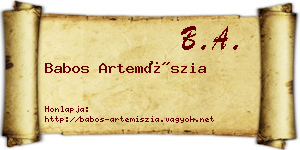 Babos Artemíszia névjegykártya